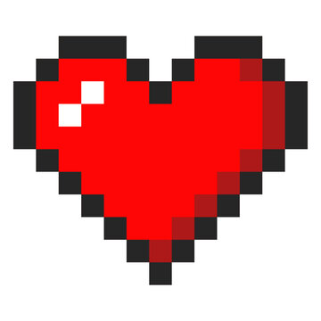 Pixel art red heart
