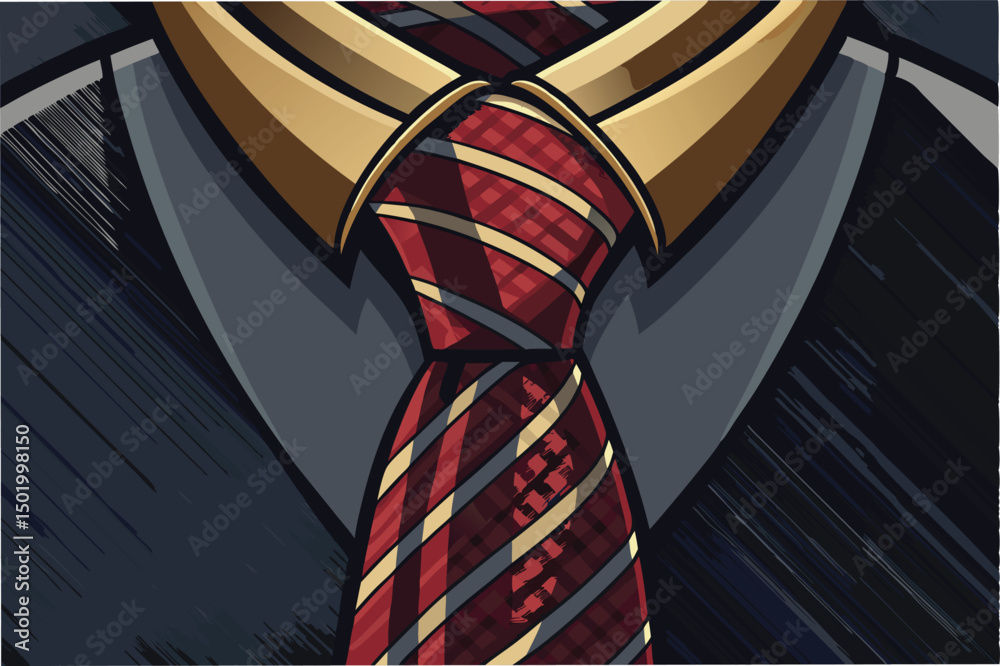 Fototapete stylish tie knot illustration featuring intricate patterns and textures in a vector design suitable 