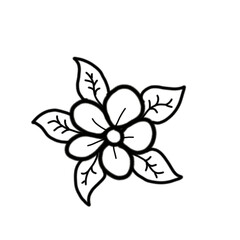 Hand Drawn Flower Illustration with Transparent Background