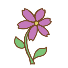 Naklejka premium Hand Drawn Flower Illustration with Transparent Background