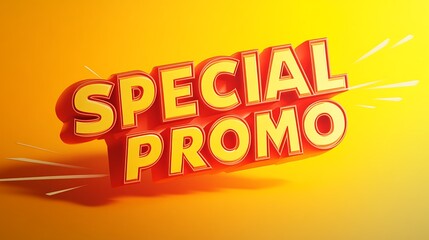 Eye-catching 3d text graphic of special promo.