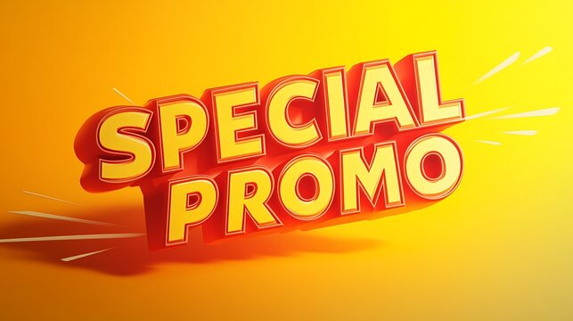 Eye-catching 3d text graphic of special promo.