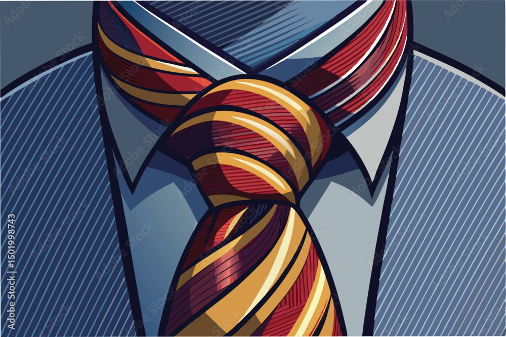 Aufkleber stylish tie knot illustration featuring intricate patterns and textures in a vector design suitable 