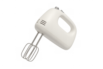 Hand mixer featuring a sleek design, isolated on a transparent background, perfect for enhancing baking and cooking experiences