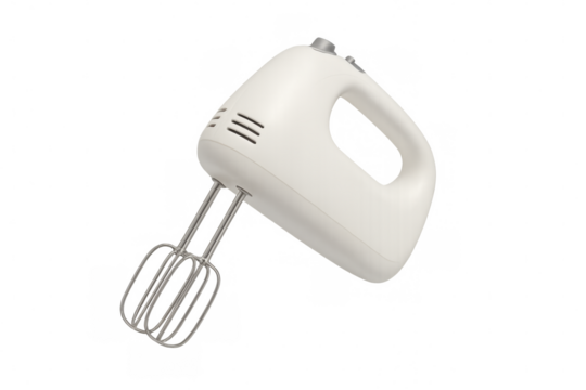 Hand mixer featuring a sleek design, isolated on a transparent background, perfect for enhancing baking and cooking experiences