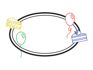 Birthday Party Frame Line Art