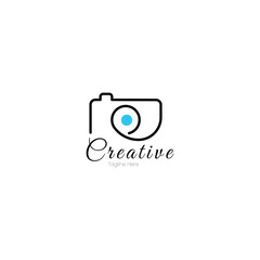 minimalist logo design with camera