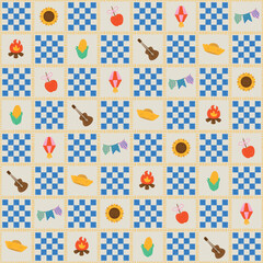 festa junina, São João, brazilian festival, seamless pattern