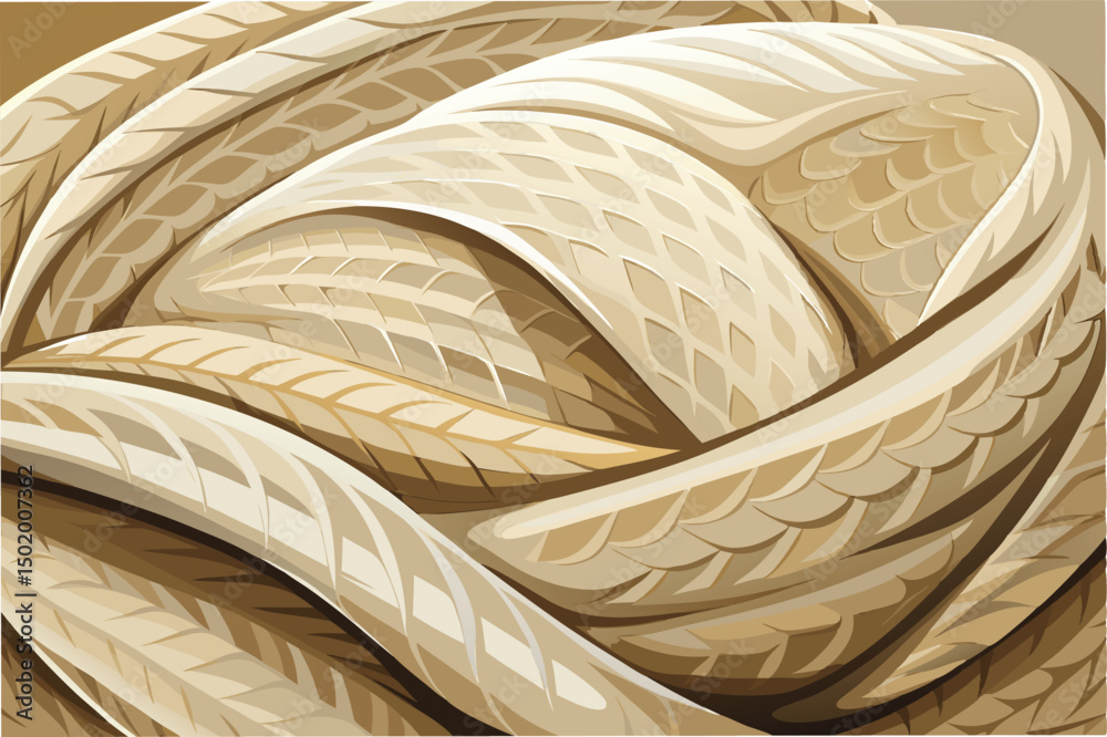 Aufkleber stylized vector illustration of woven texture featuring intricate patterns in light-toned colors sui