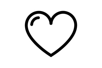 Heart outline simple love symbol vector graphic art