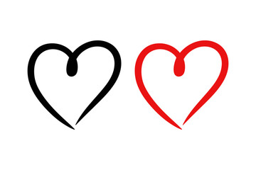 Heart outline drawing simple love symbol vector art
