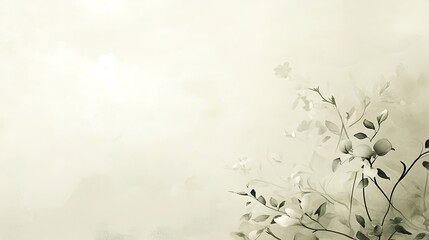 Delicate floral design in muted tones.