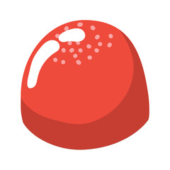Red gumdrop candy icon. Vector