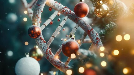 A close-up view of a decorated Christmas tree with colorful ornaments, perfect for holiday cards or decorations - Powered by Adobe