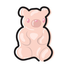 Colored gummy bear candy. Vector