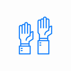 hands with raised palms icon sign vector
