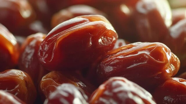 A close-up shot of a ripe date palm fruit, often used in food or decoration contexts