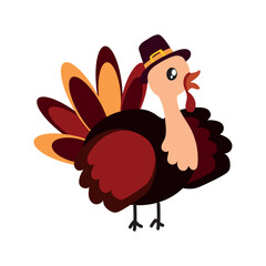 Cartoon thanksgiving turkey. Vector