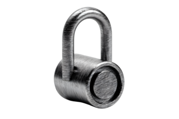 Secure Metallic Padlock Isolated on Black Background  Safety Security Protection Symbol