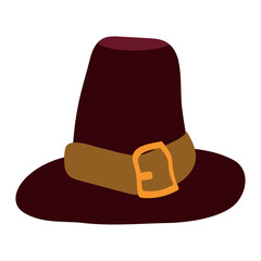 Pilgrim hat with buckle. Vector