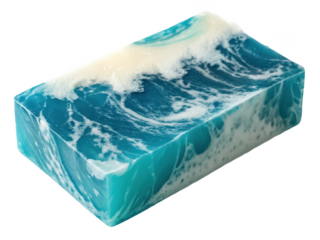 Tropical ocean wave soap png handmade sea soap png marine scent soap png ocean-themed bath bar png summer skincare png artisanal soap bar png transparent background image