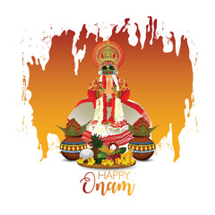 Vector illustration of happy onam festival