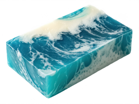 Tropical ocean wave soap png handmade sea soap png marine scent soap png ocean-themed bath bar png summer skincare png artisanal soap bar png transparent background image