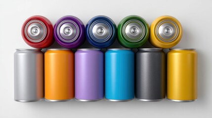 Colorful Aluminum Cans: A Vibrant Minimalist Still Life