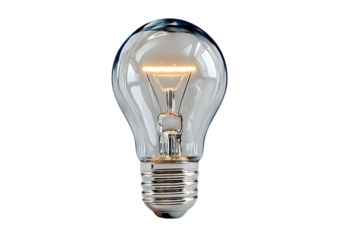 Illuminated Light Bulb on Black Background A Symbol of Ideas and Innovation
