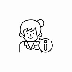woman providing information or support icon sign vector