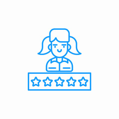 woman with stars icon sign vector