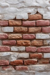Obraz premium Rustic Brick Wall: Textured, Weathered, Earthy Tones