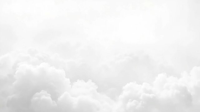 Serene White Cloudscape Timelapse A breathtaking view of fluffy white clouds drifting peacefully across a bright sky perfect for serene backgrounds