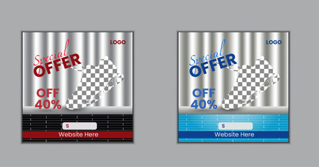 Modern shoe social media post design template