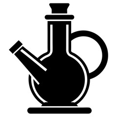 Traditional Glass Oil Carafe with Stopper Spout and Handle