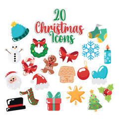 Twenty holiday icons collection. Vector