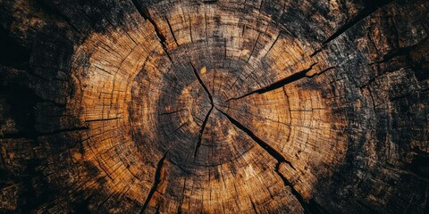 Intricate Wood Texture: A Close-Up of a Tree Stump's Rings