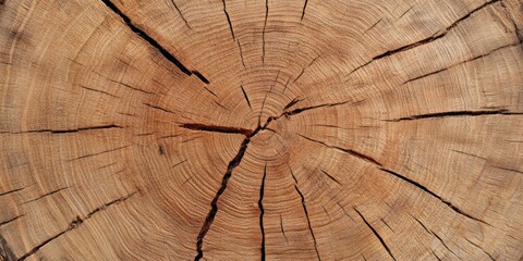 Detailed Close-Up of Tree Trunk Cross Section