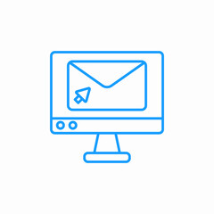 email on monitor icon sign vector