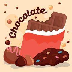 Chocolate treats collection. Vector