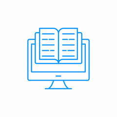 open book monitor icon sign vector