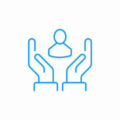 person in hands icon sign vector