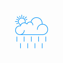 rainy cloud sun icon sign vector