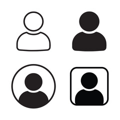 User icon. profile, avatar, Person Profile, User silhouette isolated on white background, icon for app or web site Vector illustration