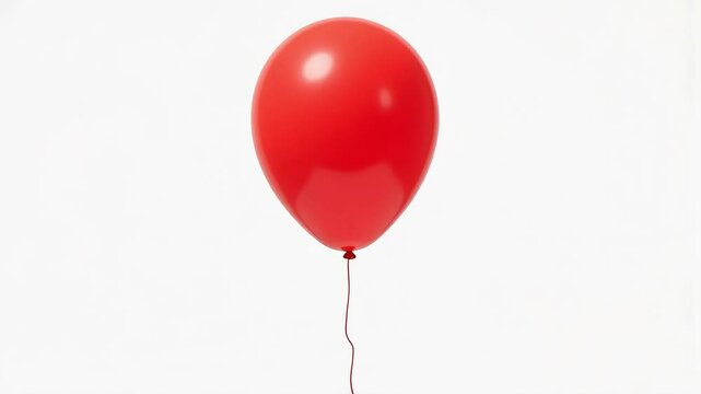A single red balloon floats against a white background a perfect celebratory image for cards party invitations or festive designs