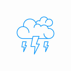 thunderstorm with lightning icon sign vector