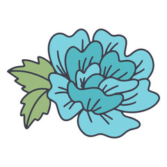 Blue flower with leaves