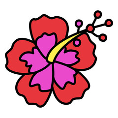 Hibiscus flower neon