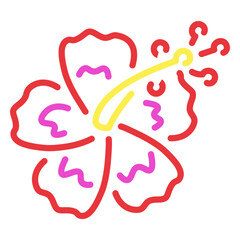 Neon hibiscus flower