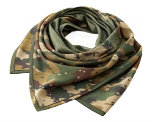 War camouflage scarf PNG tactical wrap scarf PNG military neckwear PNG cold-weather field gear PNG camo accessory PNG transparent background image